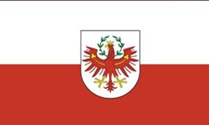 Sportfanshop24 Flagge/Fahne Tirol mit Wappen Staatsflagge/Landesflagge/Hissflagge mit Ösen 150x90 cm, Gute Qualität von Sportfanshop24