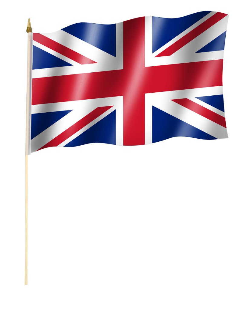 Stockflagge/Stockfahne GROßBRITANNIEN / UNITED KINGDOM / UK / UNION JACK Flagge/Fahne ca. 30 x 45 cm mit ca. 60cm Stab/Stock von Sportfanshop24