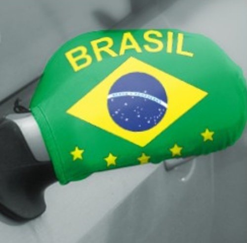 sportfanshop24 Spiegelflagge/Spiegelfahne BRASILIEN 1 Paar, Auto/PKW Rückspiegel/Autospiegel Fahne/Flagge/Überzug/Socke Spiegelsocken von Sportfanshop24