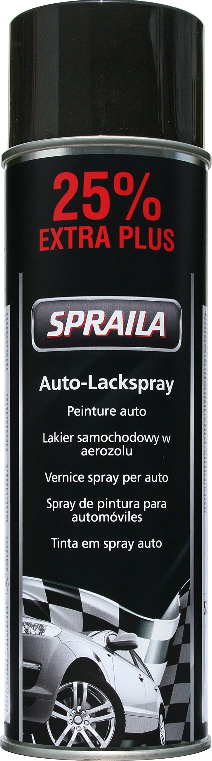 Spraila AutoK Lackspray, 500ml, schwarz, glänzend - schnell trocknend von Spraila
