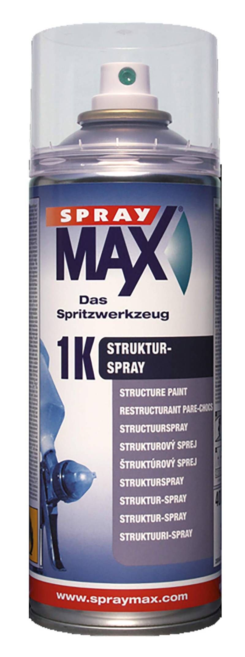 SprayMax 1K Strukturlack schwarz mittel 400 ml 680180 von Spray Max