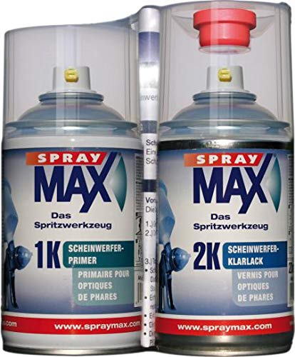 SprayMax Scheinwerfer- Reparatur - Set 250 ml 1K Primer 250 ml 2K Klarlack 684099 von Spray Max