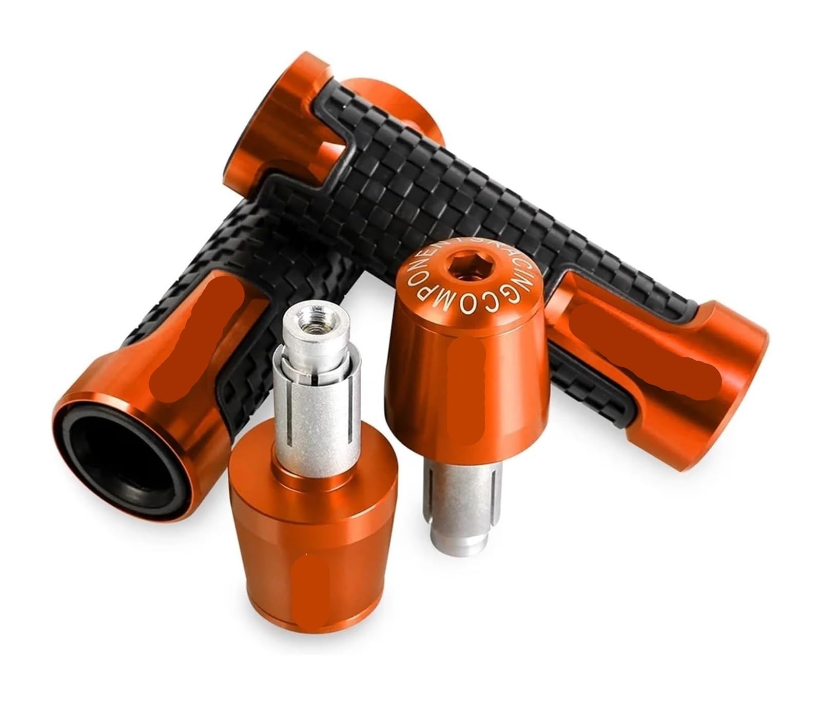 Für B&enelli SRK600 2019 2020 2021 2022 Motorrad Lenker Gewicht Enden Kappe Anti-Skid Vibration Stecker Hand Griffe Abdeckung Motorrad Lenkerstopfen(A-orange) von Spring talks