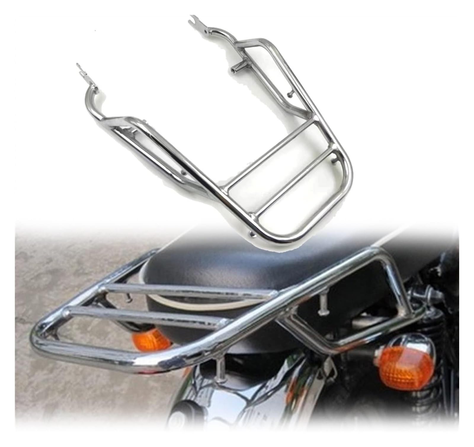 Für K&awasaki W400 W650 W800 Modifizierte Heckablage Gepäckträger Reisekofferhalterung Touring Heckträger Silberfarbe Motorrad Heckgepäck Für K&awasaki W400 W650 W800 Modifizierte Heckablage Gepäckträger Reisekofferhalterung Touring Heckträger Silberfarbe Motorrad Heckgepäck von Spring talks