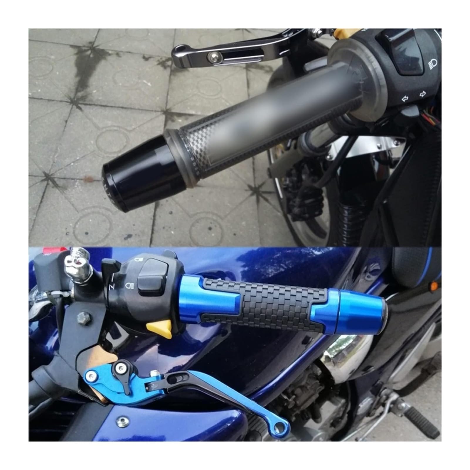 Für Y&amaha R1 YZFR1 YZF-R1M YZFR1M 2015-2021 Motorradgriffe Lenkerendstopfen Griff Lenkerstecker Endkappe Griff Motorrad Lenkerstopfen(Schwarz) von Spring talks