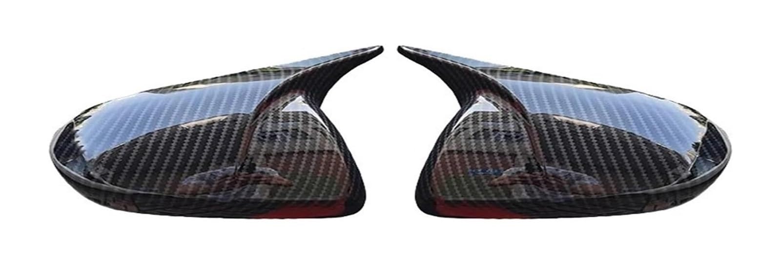 Seitenspiegelgehäuse Für Mazda 2 Für Demio M2 2009-2014 Türseitenflügel Mit Horn Rückspiegelabdeckung Shell Aufkleber Trim Autokappe(1) von Spring talks