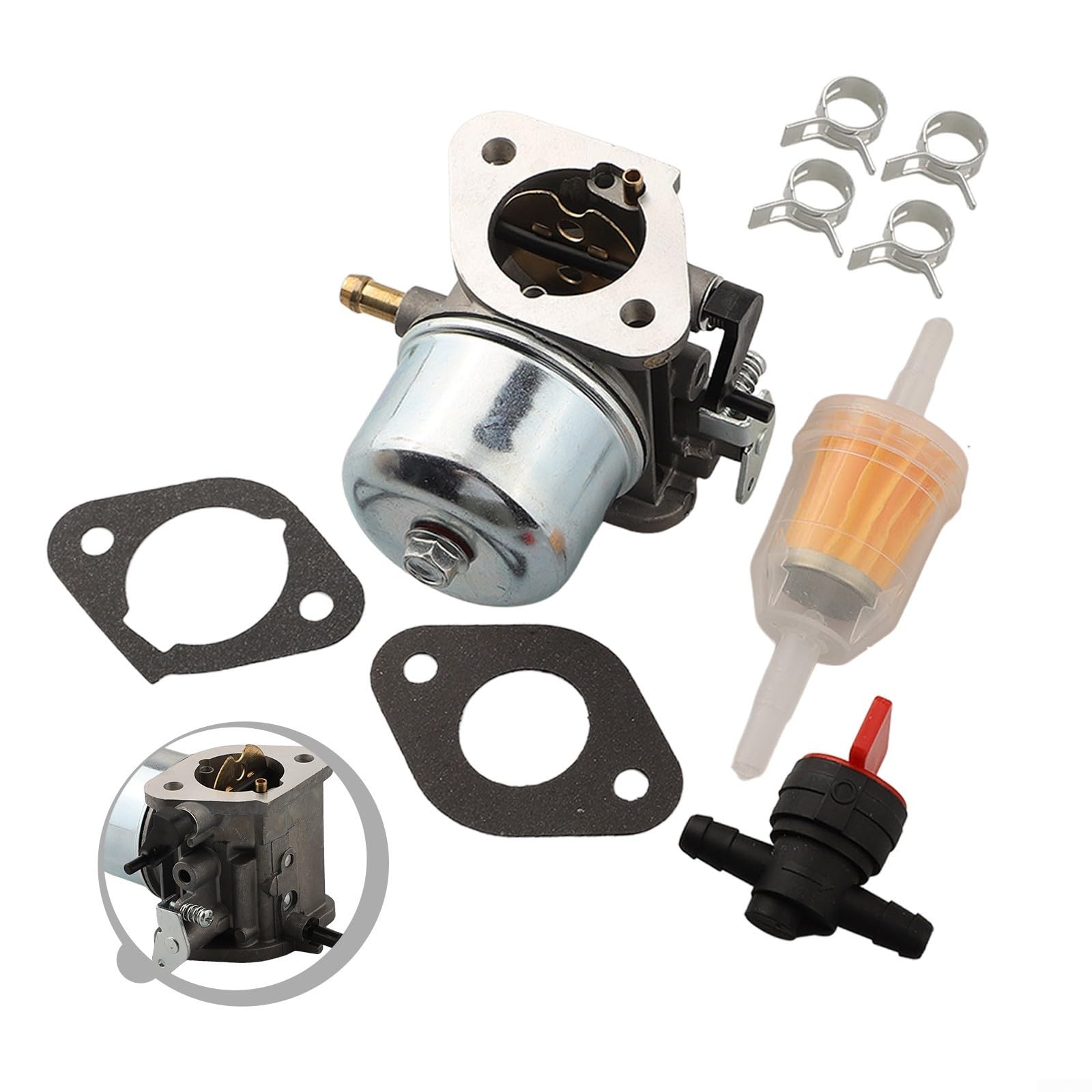 Springwillfly Motorvergaser-Set für FH430V FS481V Rückstoßstarter-Modelle, inklusive Ölfilterdichtungen, Ventilschellen, Ersatz Springwillfly Motorvergaser-Set für FH430V FS481V Rückstoßstarter-Modelle, inklusive Ölfilterdichtungen, Ventilschellen, Ersatz von Springwillfly
