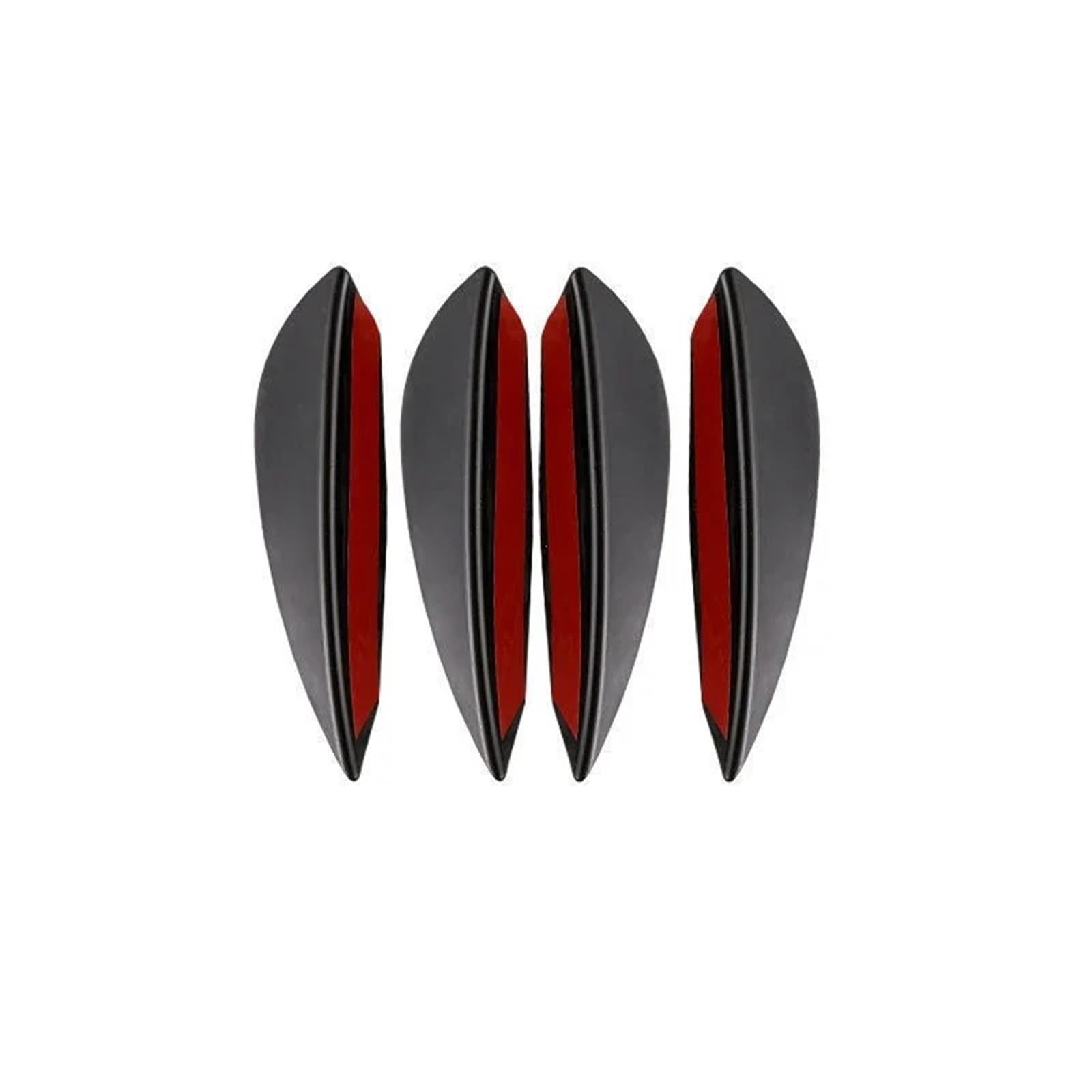 Heckspoiler Lippe 4/6 Stücke Universal Front Stoßstange Lip Dekoration Diffusor Splitter Flossen Körper Spoiler Canards Valence Kinn Auto Tuning Canard Decor(4PCS Black) von Sqnbra