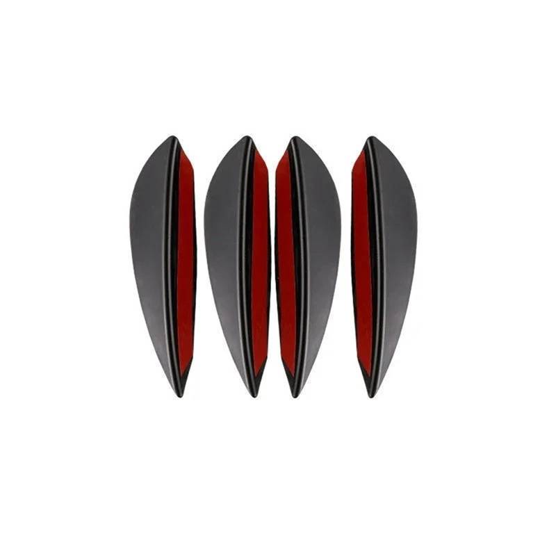 Heckspoiler Lippe 4/6 Stücke Universal Front Stoßstange Lip Dekoration Diffusor Splitter Flossen Körper Spoiler Canards Valence Kinn Auto Tuning Canard Decor(4PCS Black) von Sqnbra