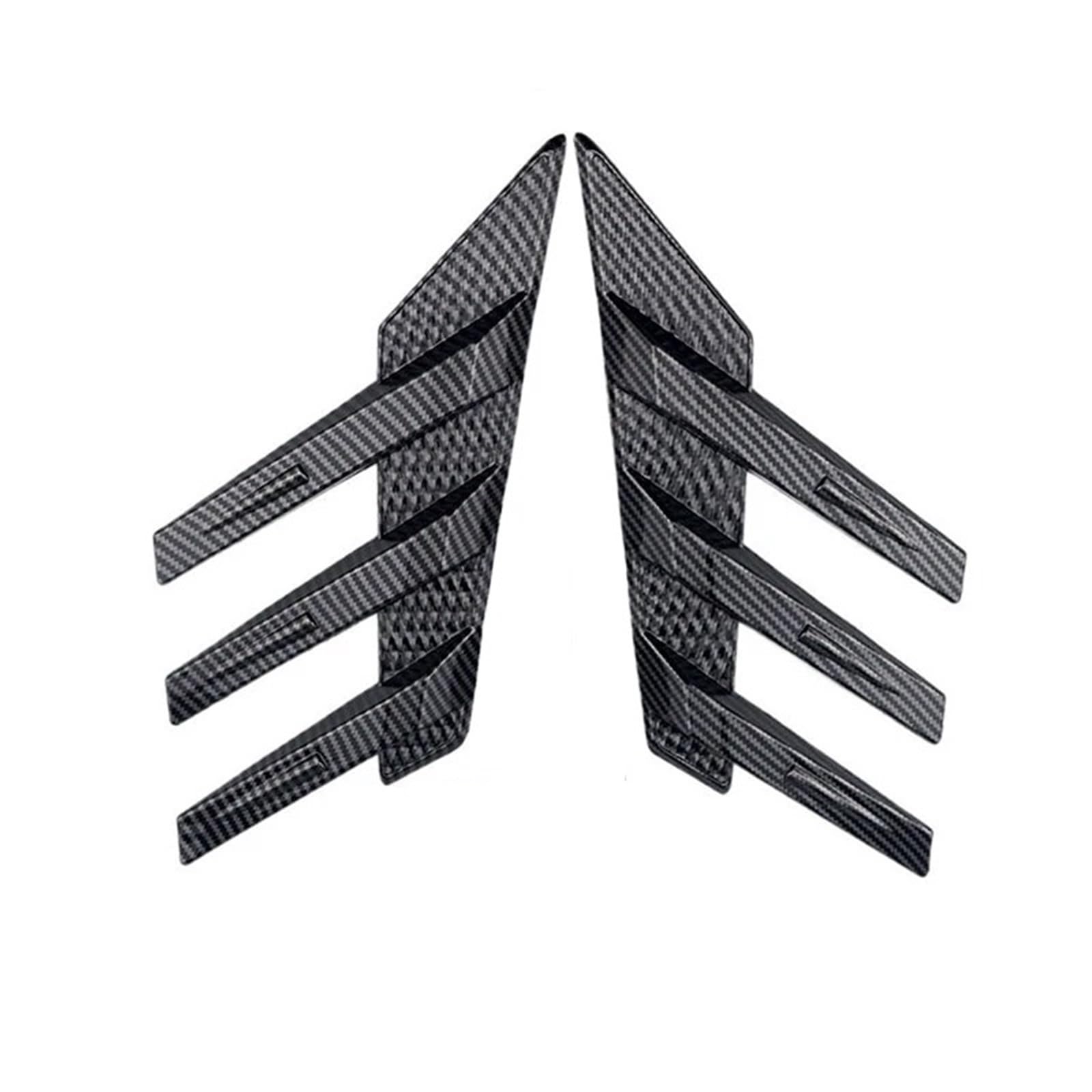 Heckspoiler Lippe Auto Heckscheibe Aufkleber Dekoration Zubehör Seitenspoiler Splitter Trim Dreieck Lamellenfenster Sonnenschutz Windschutzscheibe Für Autos(Pairs Carbon) von Sqnbra