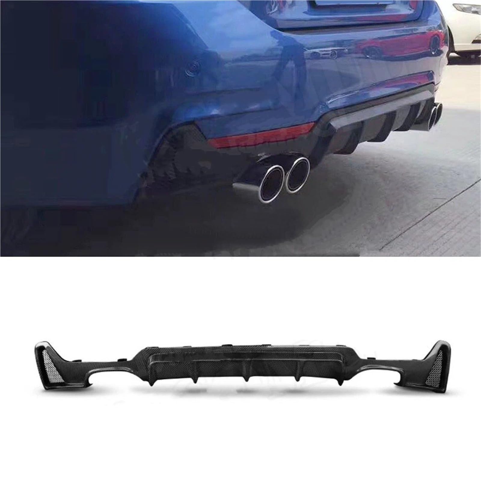 Heckspoiler Lippe Für 4er F32 F33 F36 M Für Sport 2014 2015 2016 2017 2018 MP Styling Stoßstangenlippe Mit Bremslicht Carbon Heckdiffusorspoiler(4 Outlet with lamp) von Sqnbra