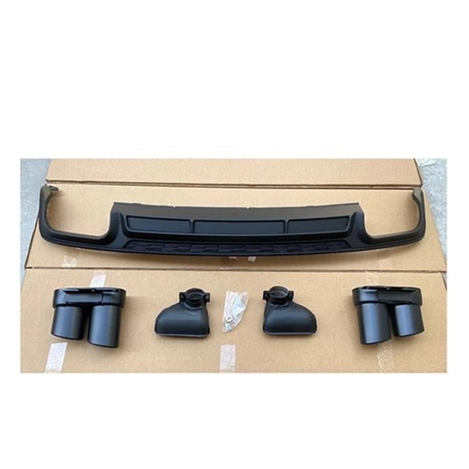 Heckspoiler Lippe Für A6 S6 SLINE C8 2019 2020 2021 ABS HECKSTOßSTANGE Kofferraum Lip Spoiler DIFFUSOR Mit Auspuffspitzen(D) von Sqnbra