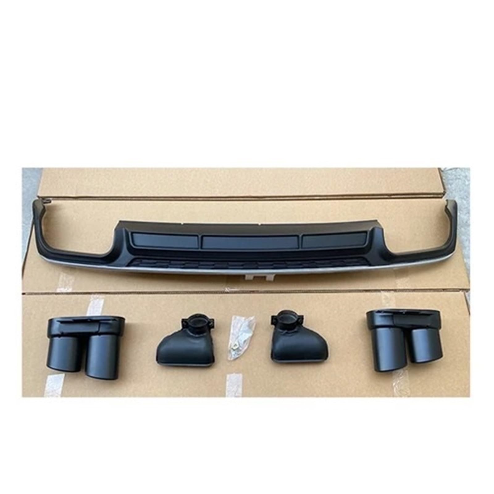 Heckspoiler Lippe Für A6 S6 SLINE C8 2019 2020 2021 ABS HECKSTOßSTANGE Kofferraum Lip Spoiler DIFFUSOR Mit Auspuffspitzen(G) von Sqnbra