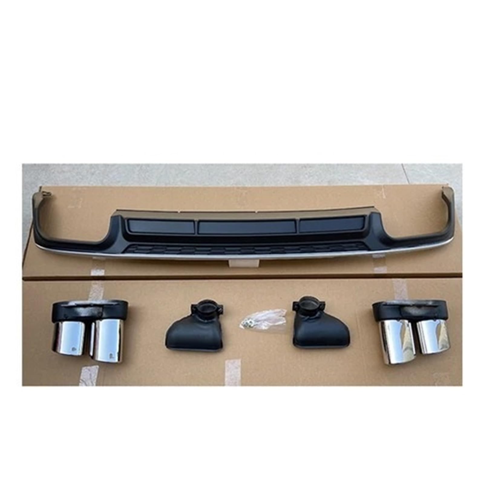 Heckspoiler Lippe Für A6 S6 SLINE C8 2019 2020 2021 ABS HECKSTOßSTANGE Kofferraum Lip Spoiler DIFFUSOR Mit Auspuffspitzen(H) von Sqnbra
