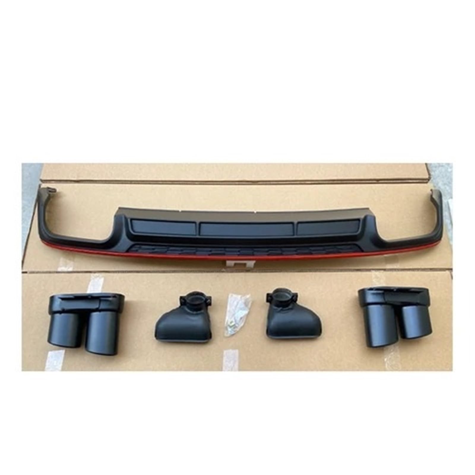 Heckspoiler Lippe Für A6 S6 SLINE C8 2019 2020 2021 ABS HECKSTOßSTANGE Kofferraum Lip Spoiler DIFFUSOR Mit Auspuffspitzen(J) von Sqnbra