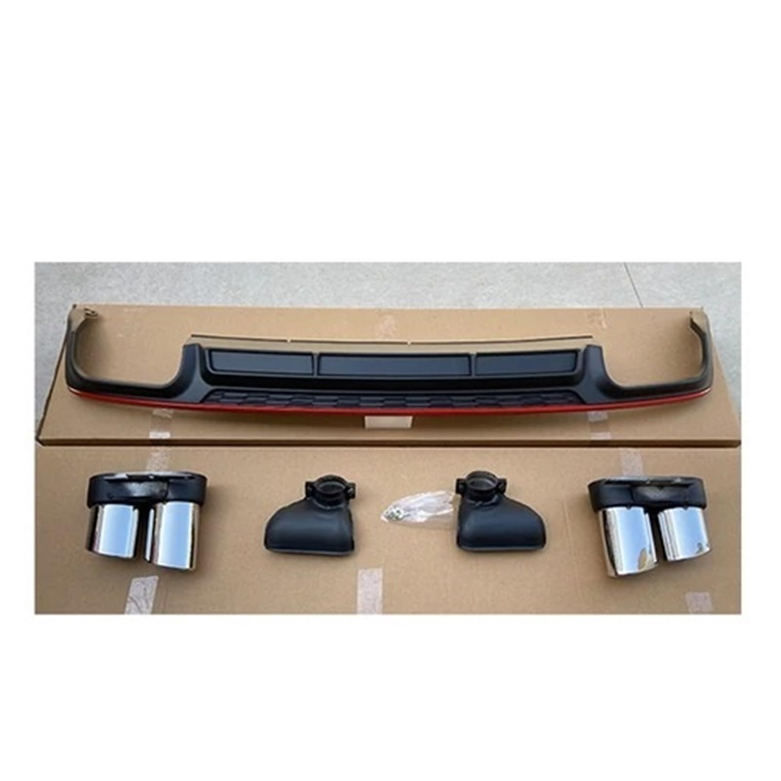 Heckspoiler Lippe Für A6 S6 SLINE C8 2019 2020 2021 ABS HECKSTOßSTANGE Kofferraum Lip Spoiler DIFFUSOR Mit Auspuffspitzen(K) von Sqnbra