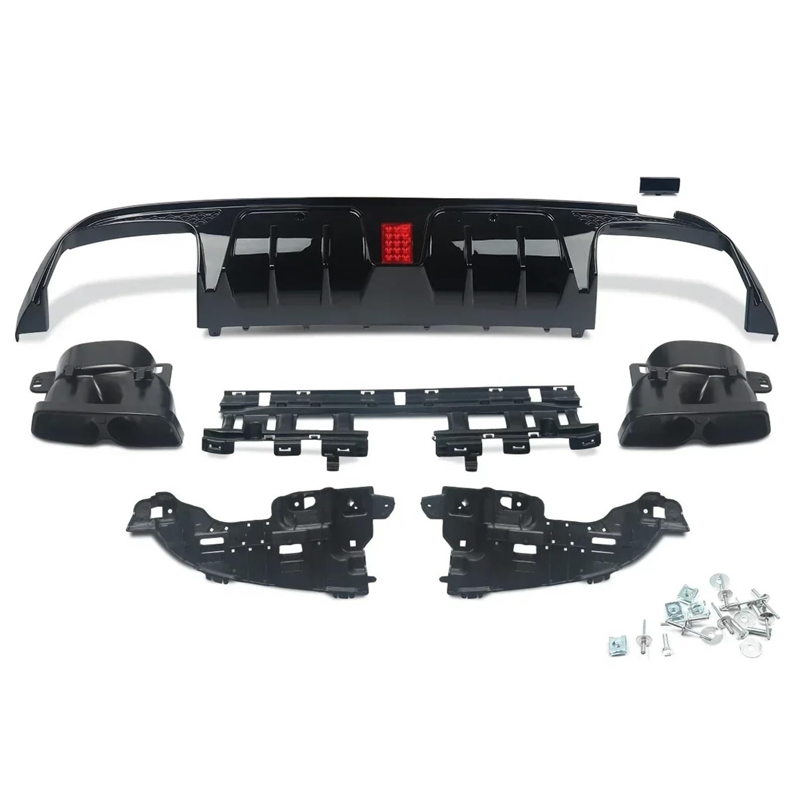 Heckspoiler Lippe Für Benz C-Klasse W205 C63/C63S/C43 4-Türer 2015 2016 2017 2018 2019 2020 2021 Limousine Heckdiffusor Mit Auspuffendrohren Carbon Look(Glossly Black) von Sqnbra