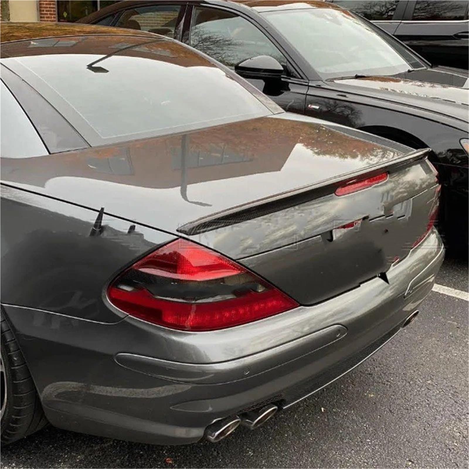 Heckspoiler Lippe Für Benz SL-Klasse R230 SL350 SL500 SL55 SL63 2006 2007 2008 2009 2010 2011 2012 FRP Unlackiert Real Carbon Fiber Spoiler Stamm Boot Flügel Spoiler von Sqnbra