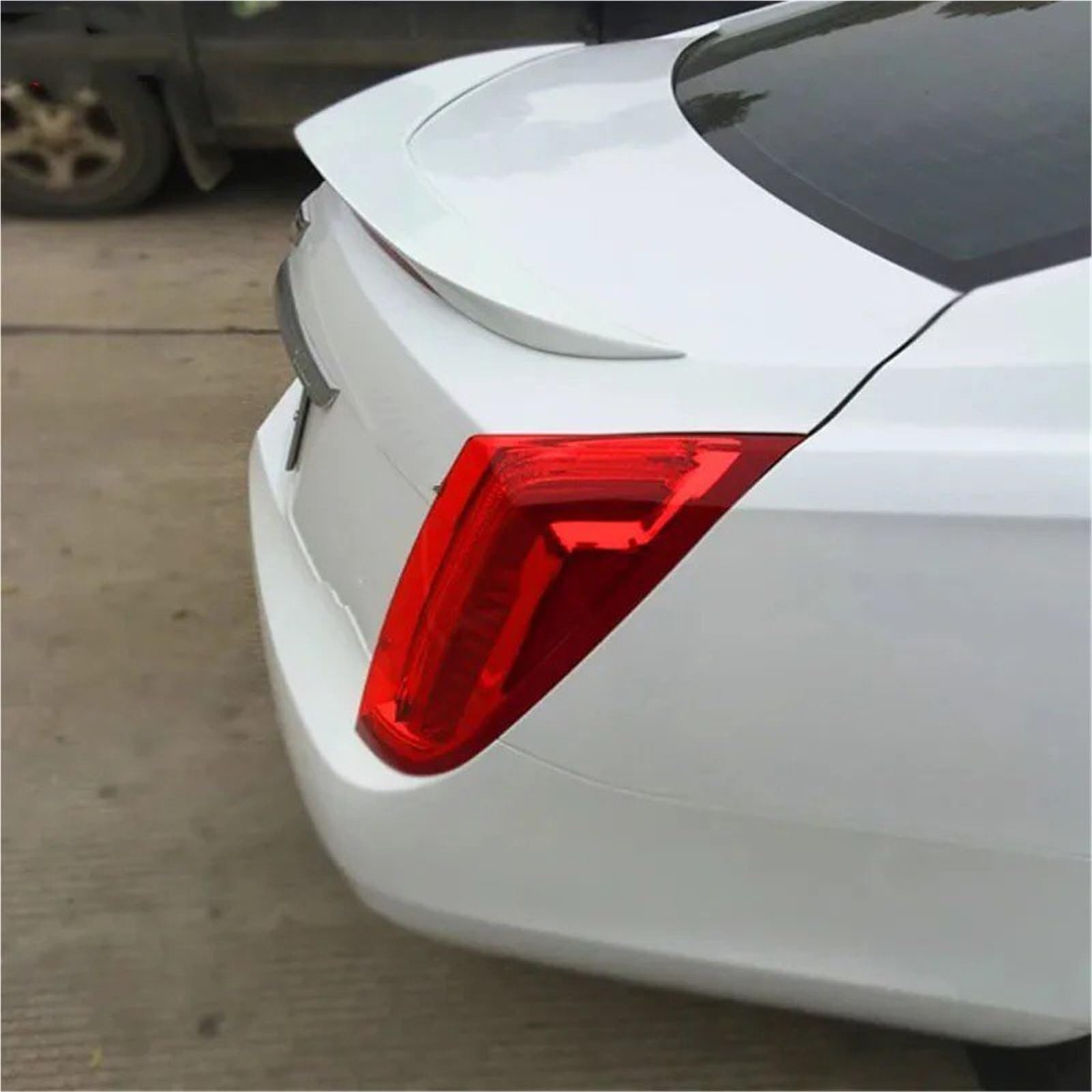 Heckspoiler Lippe Für Cadillac XTS 2013 2014 2015 2016 2017 Heckflügel Carbon Fiber Spoiler Fixed Wing Ducktail Dekoration Heckspoiler(Schwarz) von Sqnbra