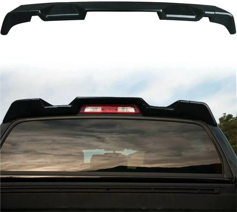 Heckspoiler Lippe Für Dodge Für Ram 1500 2013 2014 2015 2016 2017 2018 MATT SCHWARZ Stamm Dach Spoiler Lip Flügel Alle Cabs(2020-2024 Black) von Sqnbra