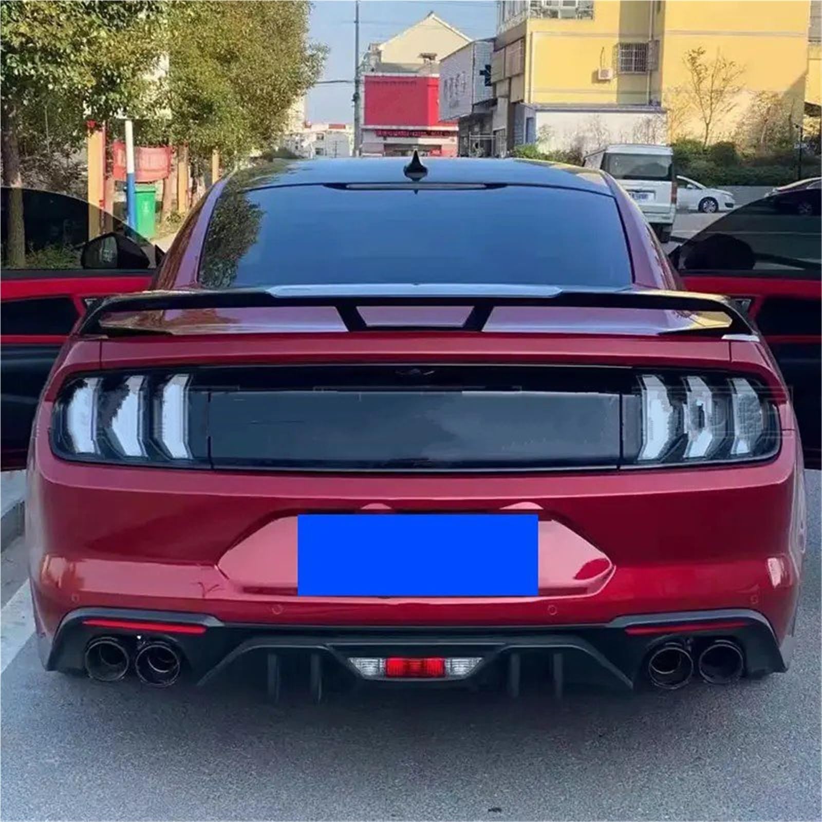 Heckspoiler Lippe Für Ford Für Mustang Coupe 2015 2016 2017 2018 2019 Heckspoiler Kofferraumlippe Heckspoiler Carbonfaser/ABS Glänzend Schwarz(Glossy Black) von Sqnbra