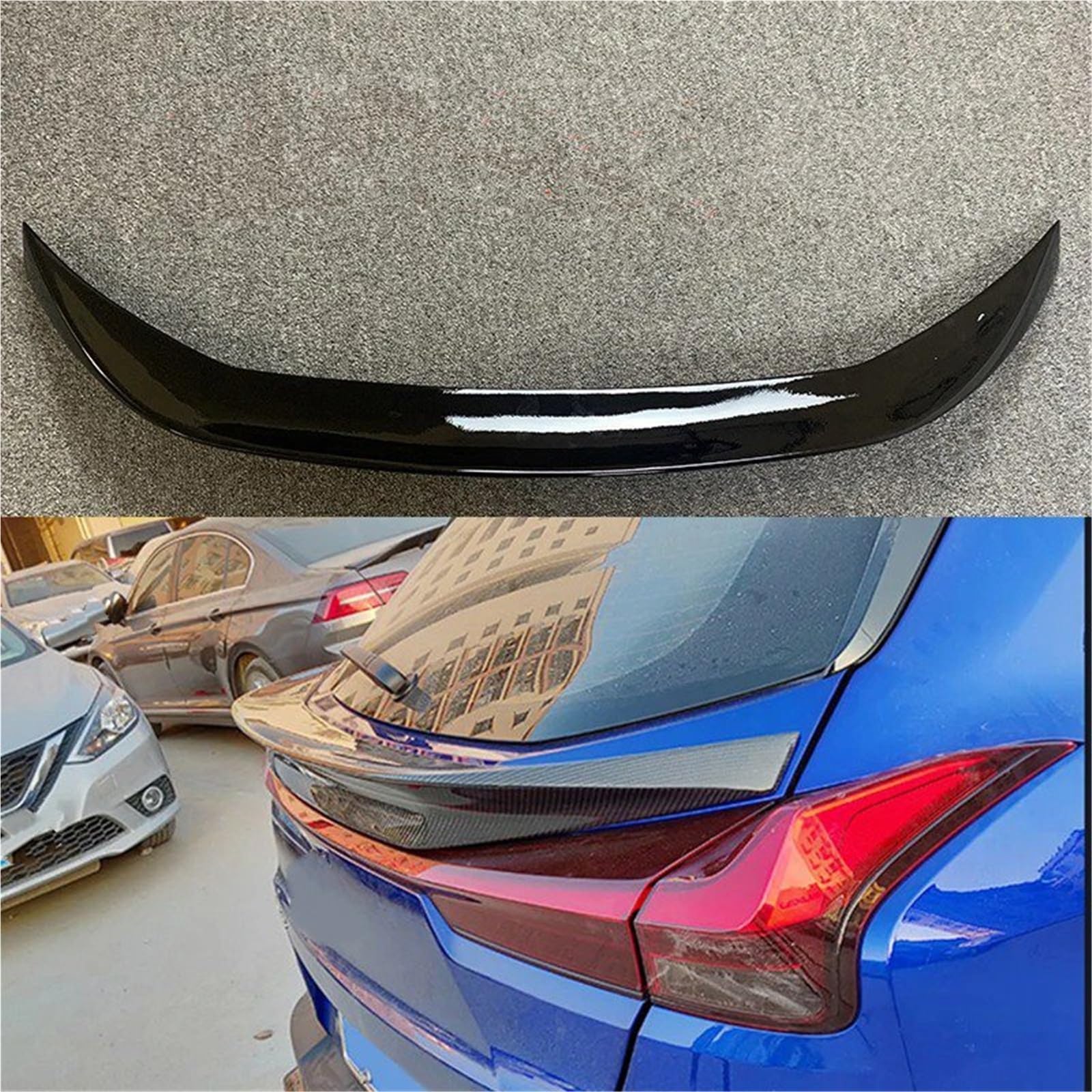 Heckspoiler Lippe Für Lexus UX UX200/UX250h/UX260h 2019+ AR Style Carbon Fiber Heckspoiler(Tail Bright Black) von Sqnbra
