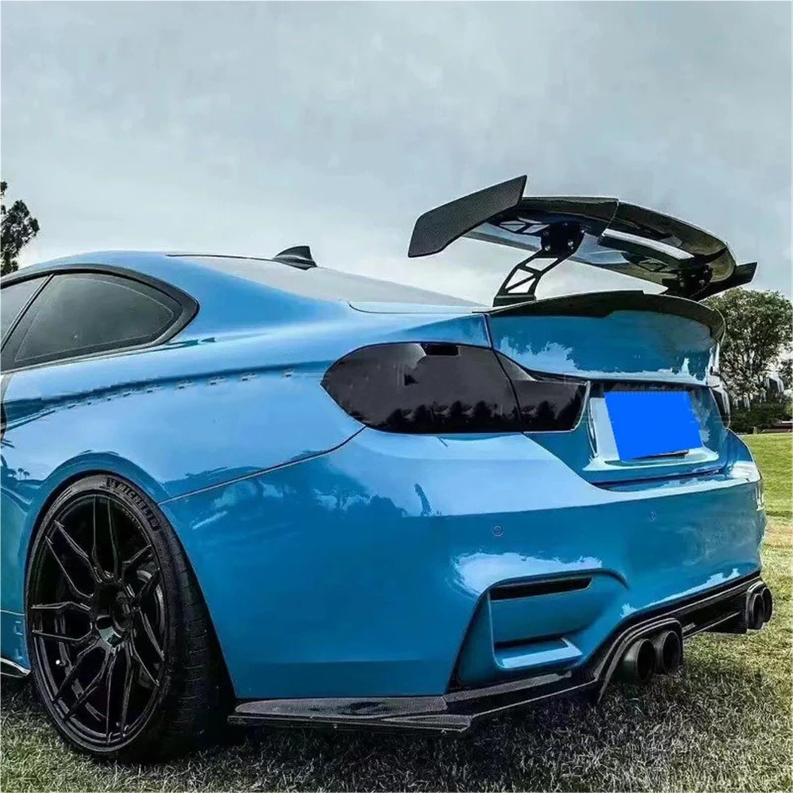 Heckspoiler Lippe Für M1 M2 M3 M4 M5 M6 ABS Material Spoiler Heckflügel Clip Gun MAD GTS(Carbon Fiber Patter) von Sqnbra