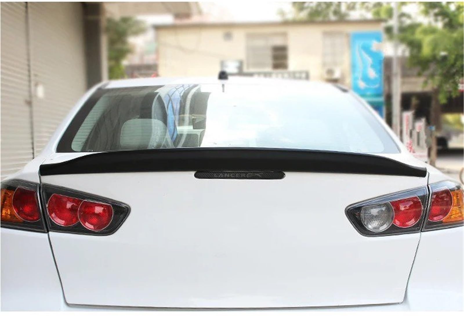 Heckspoiler Lippe Für Mitsubishi Für Lancer EX Evo 2008 2009 2010 2011 2012 2013 2014 2015 ABS Unlackiert Farbe Hinten Stamm Flügel Lip Spoiler(Weiß) von Sqnbra