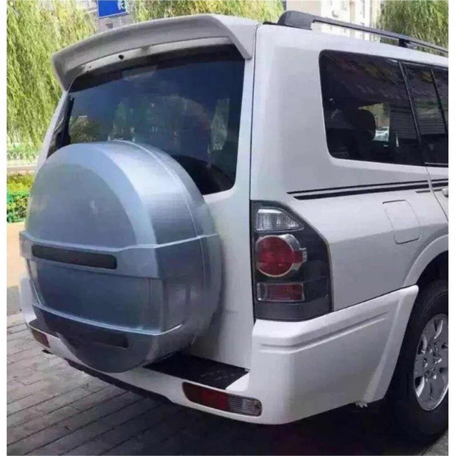Heckspoiler Lippe Für Mitsubishi Für Pajero V73 Spoiler 2006 2007 2008-2016 V73 Für Pajero Spoiler WDK ABS Kunststoff Material Auto Heckflügel Farbe Heckspoiler(Weiß) von Sqnbra