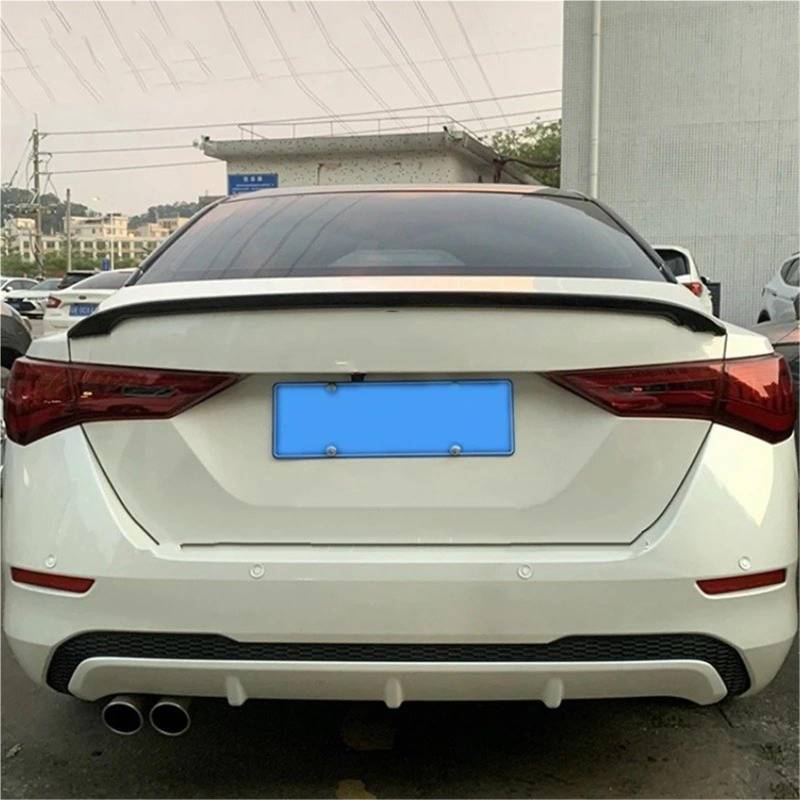 Heckspoiler Lippe Für Nissan Für Sentra Für Sylphy Spoiler 2020 2021 2022 ABS Kunststoff Primer Farbe Hinten Trunk Lip Spoiler Auto Zubehör(Kohlefaser-Optik) von Sqnbra