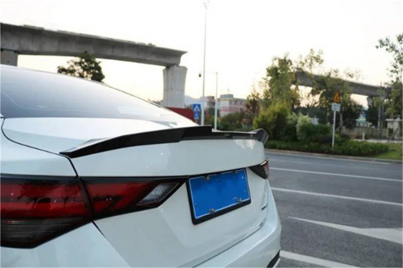 Heckspoiler Lippe Für Nissan Für Sentra SYLPHY 2019 2020 ABS Kunststoff Spoiler Primer Farbe Auto Schwanz Flügel Hinten Stamm Spoiler(Fake Carbon Fiber) von Sqnbra