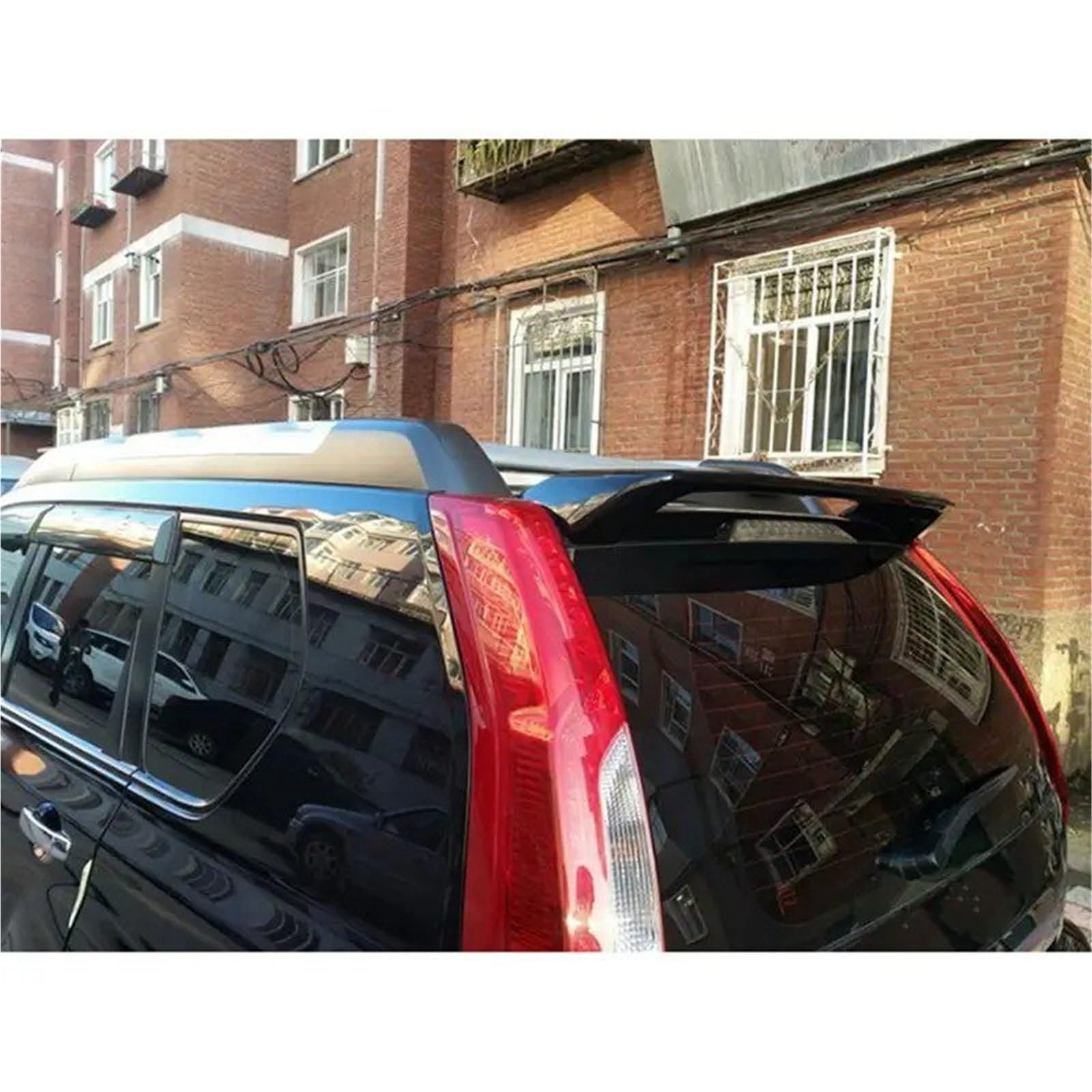 Heckspoiler Lippe Für Nissan Für X-Trail Spoiler 2008 2009 2010 2011 2012 2013 Spoiler ABS Material Auto Hinten Flügel Primer Farbe Spoiler(Kohlefaser-Optik) von Sqnbra