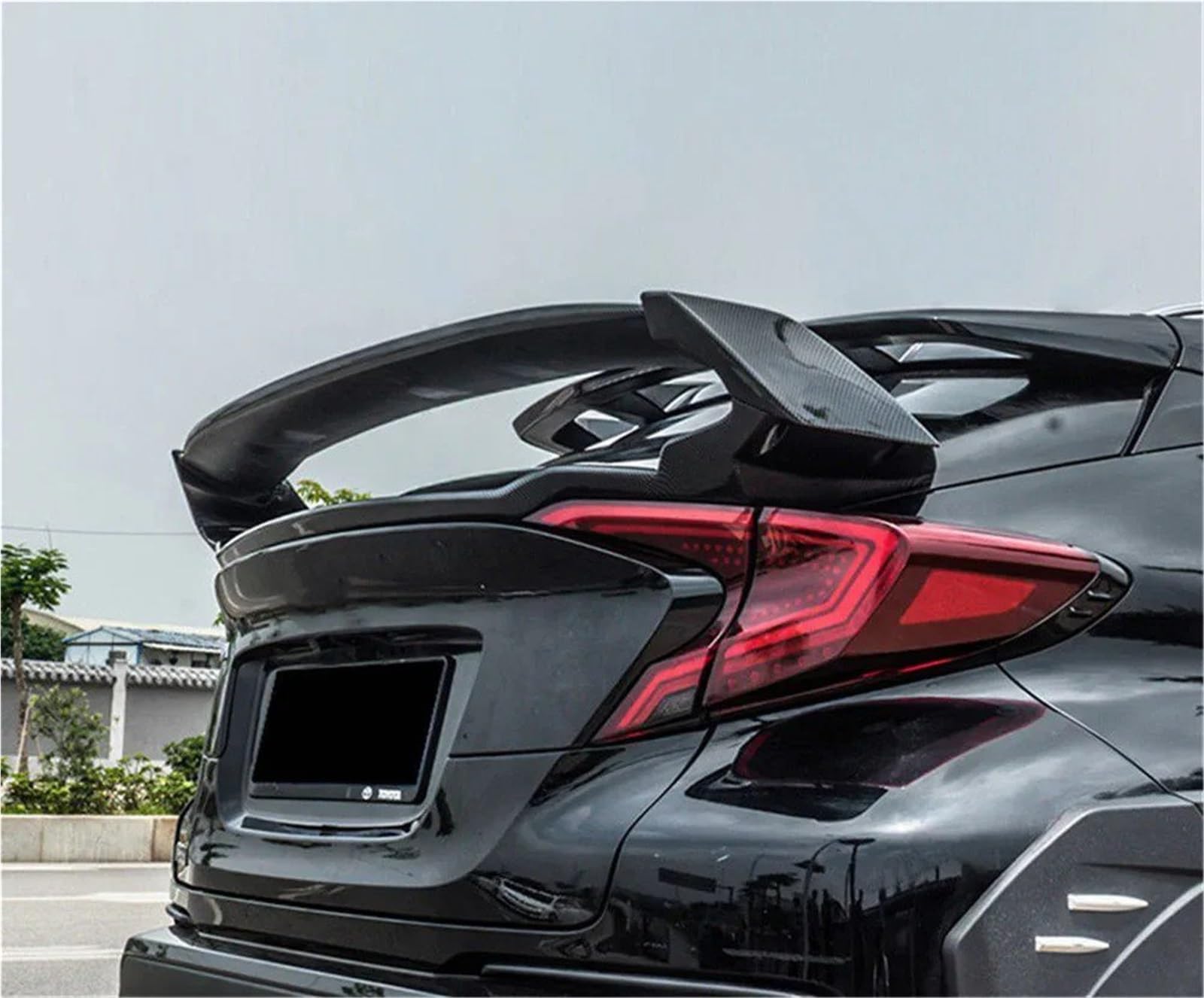 Heckspoiler Lippe Für Toyota Für CHR C-HR 2016 2017 2018 2019 2020 2021 ABS Material Auto Hinten Stamm Flügel Sport Zubehör Körper Kit(Carbon Fiber Pattern) von Sqnbra