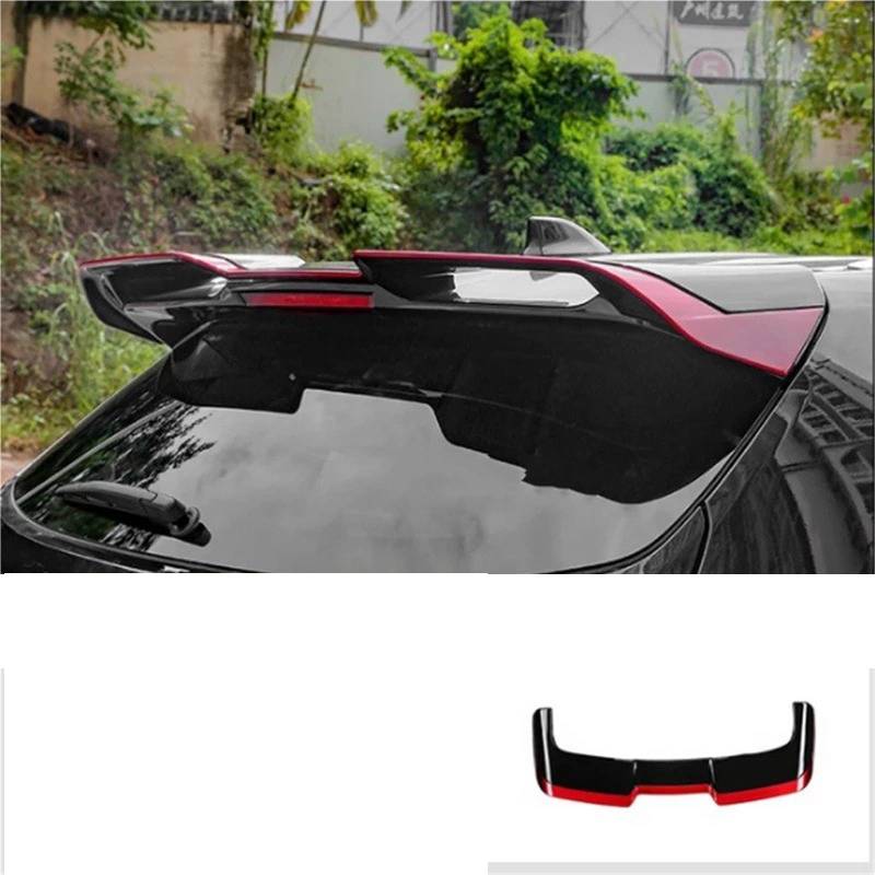 Heckspoiler Lippe Für Toyota Für Highlander 4th 20212022 2023 2024 Neue MC Mecha Form Hinten Stamm Spoiler Hinten Flügel Lip Carbon Fiber ABS Flügel Spoiler Auto Stylin(Black and Red) von Sqnbra