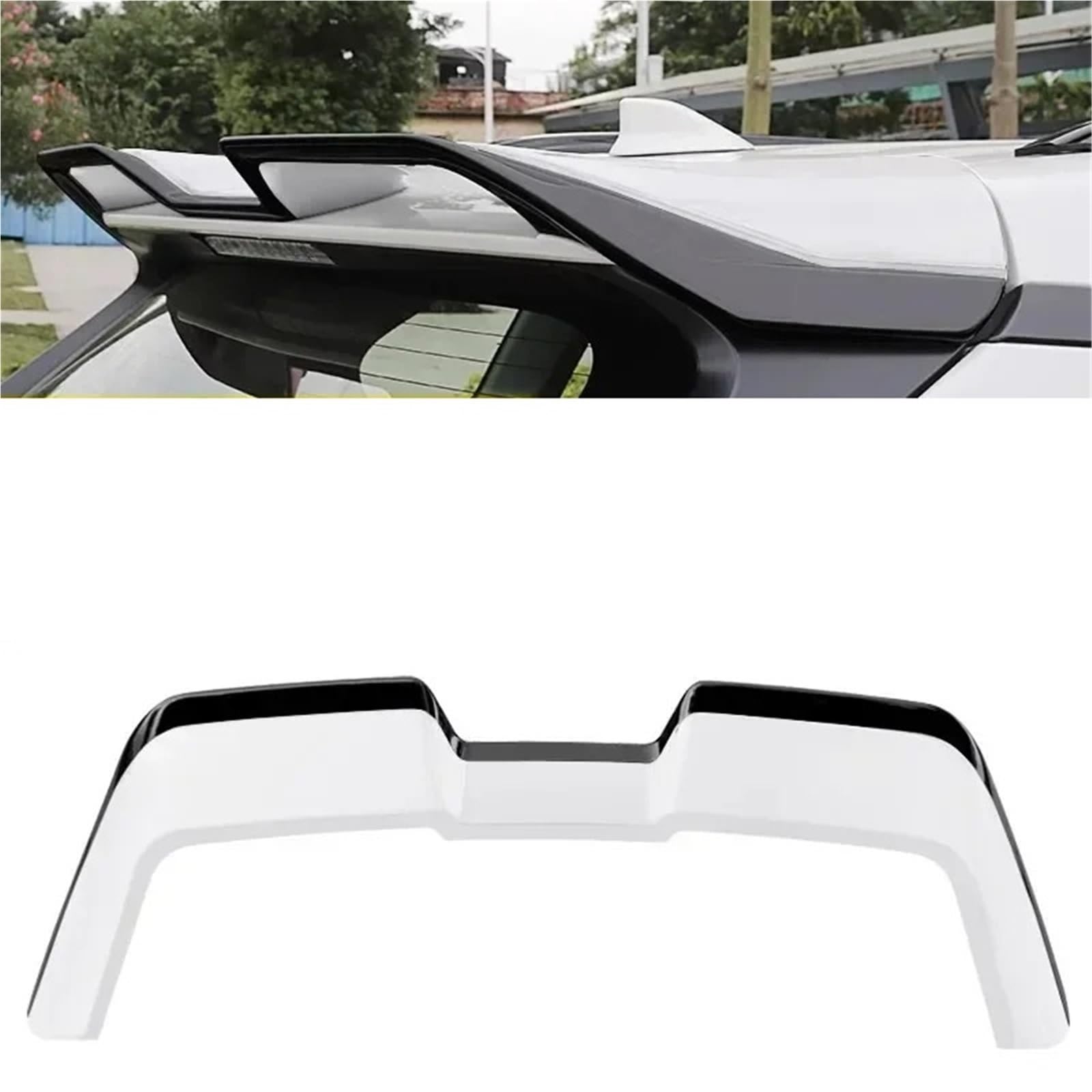 Heckspoiler Lippe Für Toyota Für Rav4 4 2020 2021 2022 2023 2024 Schwarz Rot Weiß Carbon Look Lackiert ABS Spoiler Flügel(White with Black) von Sqnbra