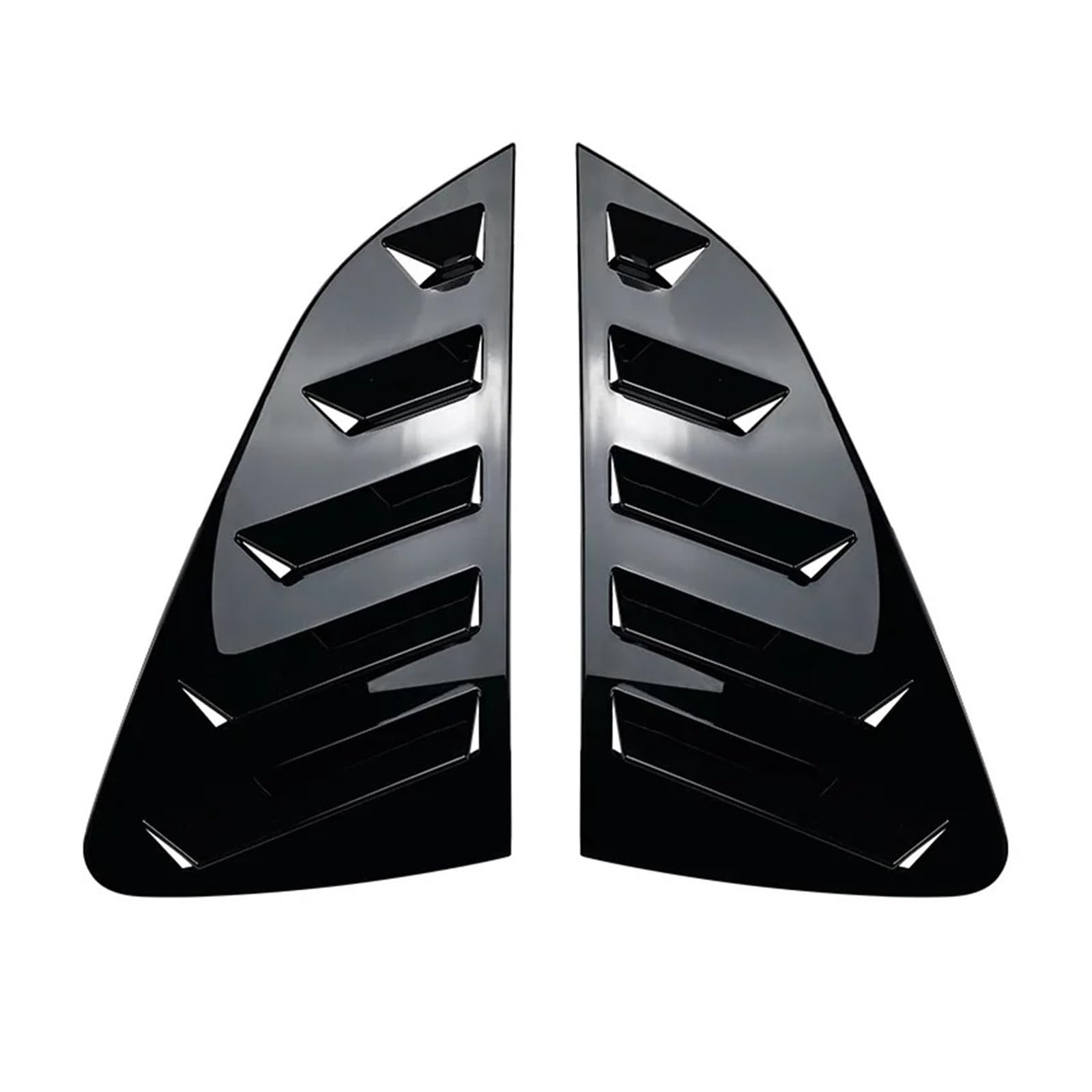 Heckspoiler Lippe Für VW Für Polo MK6 2019 + Hinten Seite Windschutzscheibe Lamellen Spoiler Auto Aufkleber Blind Louver Shutter Abdeckung(Schwarz) von Sqnbra