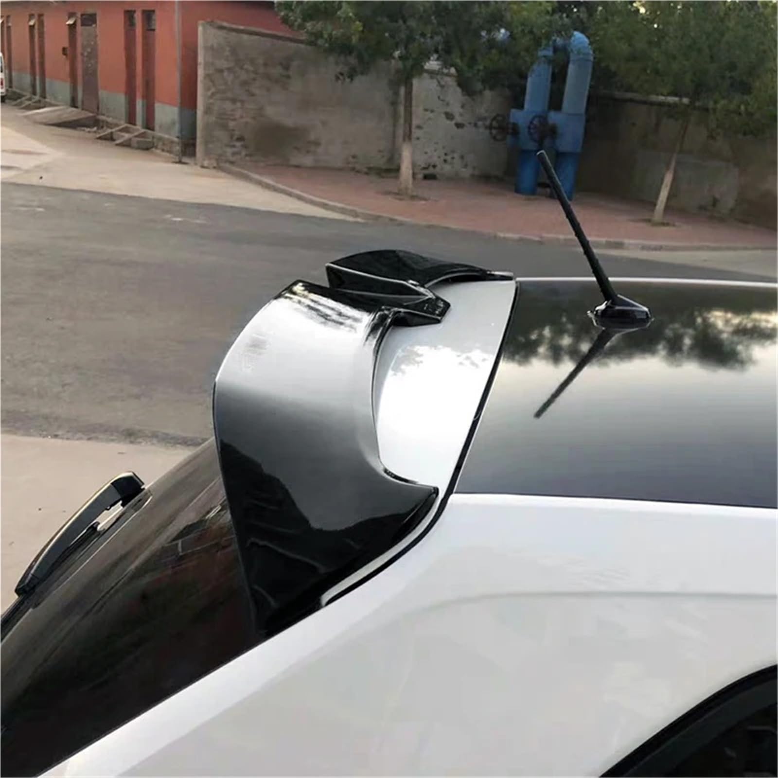 Heckspoiler Lippe Für VW Für Polo MK6 2019 2020 2021 2022 Zu Up Spoiler ABS Material Durch Carbon Faser Glänzend Schwarz(Glossy Black) von Sqnbra