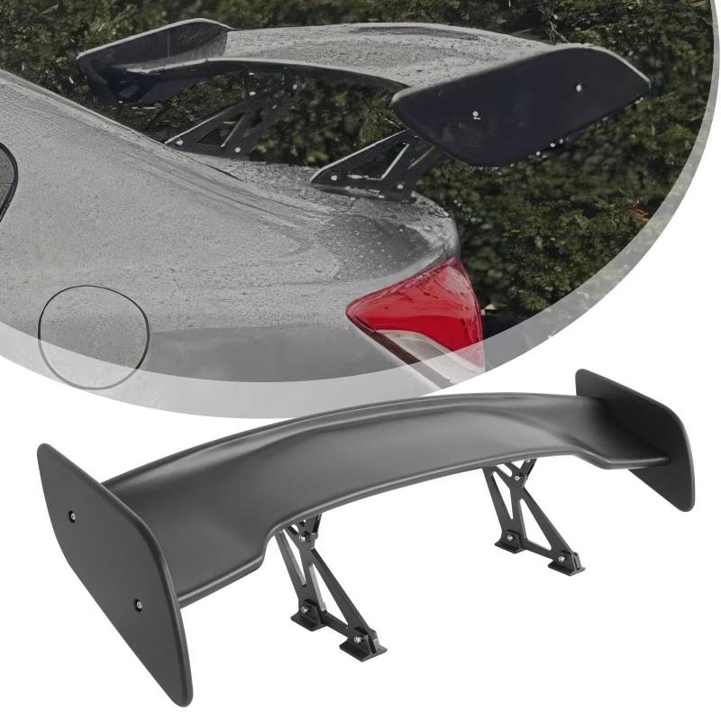 Heckspoiler Lippe Universal 116CM ABS Flügel Auto Tuning Zubehör Schwanz Außen Trim GT Stil Spoiler Schwarz Matt Schwarz Look Für Limousine Gemeinsame(QP36006MBK) von Sqnbra