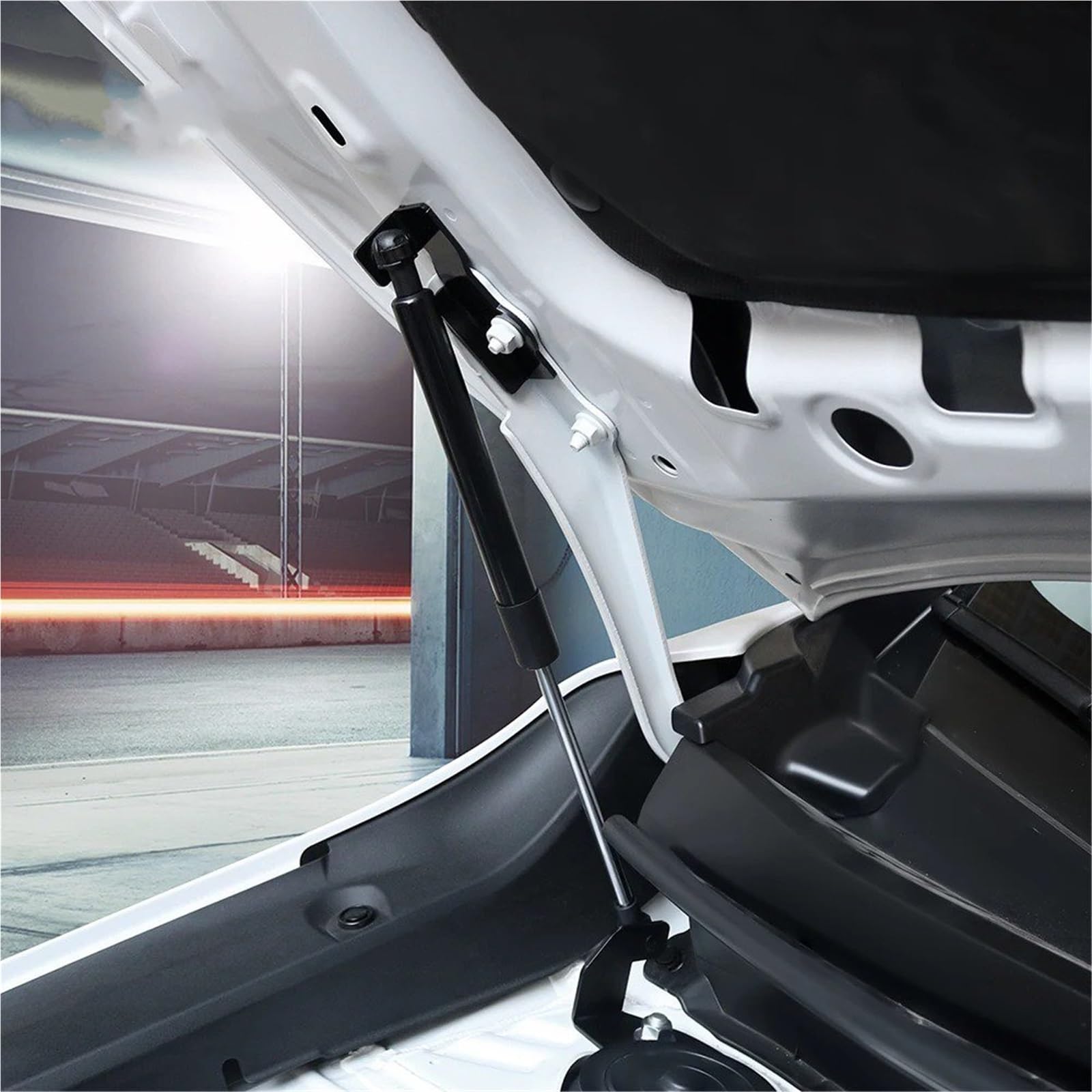 Motorhauben Gasfeder Auto Vorderen Haube Ändern Gas Streben Lift Unterstützt Für Subaru Für Impreza 2018-2023 XV 2018-2022 Für Crosstrek 2018-2024 Haube Dämpfer(1Set Black) von Sqnbra