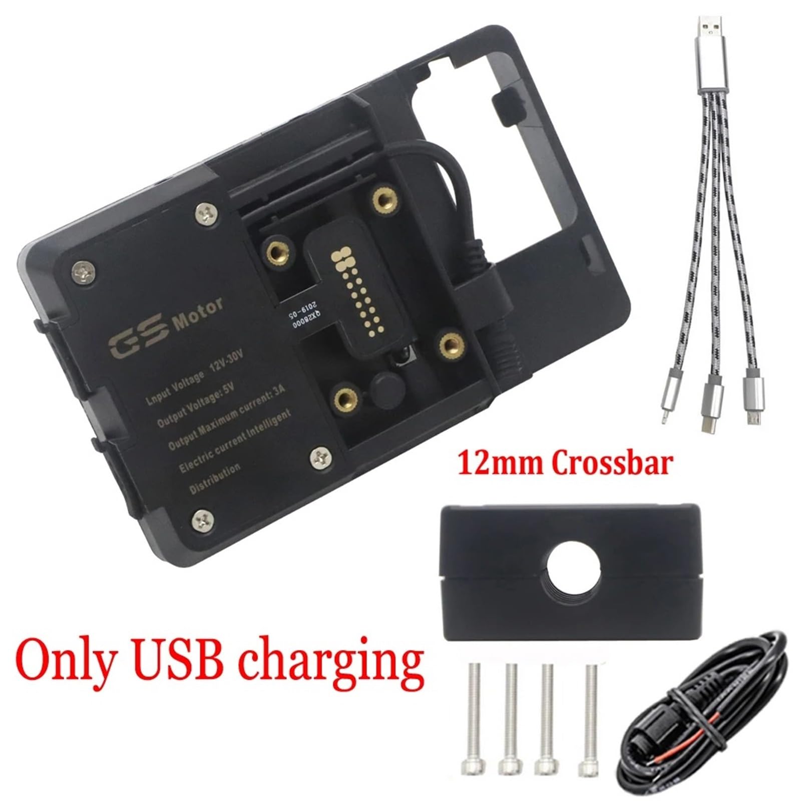 Navigationshalterung Für Forza NSS750 NSS 750 2021 12mm / 22mm Motorrad Handy GPS Halterung Drahtlose Ladestation Navigation Halterung Bord(USB 12mm Clip) von Sqnbra