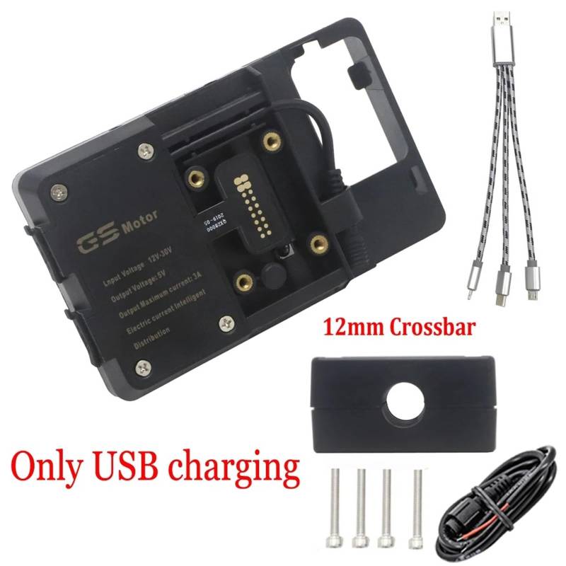 Navigationshalterung Für Forza NSS750 NSS 750 2021 12mm / 22mm Motorrad Handy GPS Halterung Drahtlose Ladestation Navigation Halterung Bord(USB 12mm Clip) von Sqnbra
