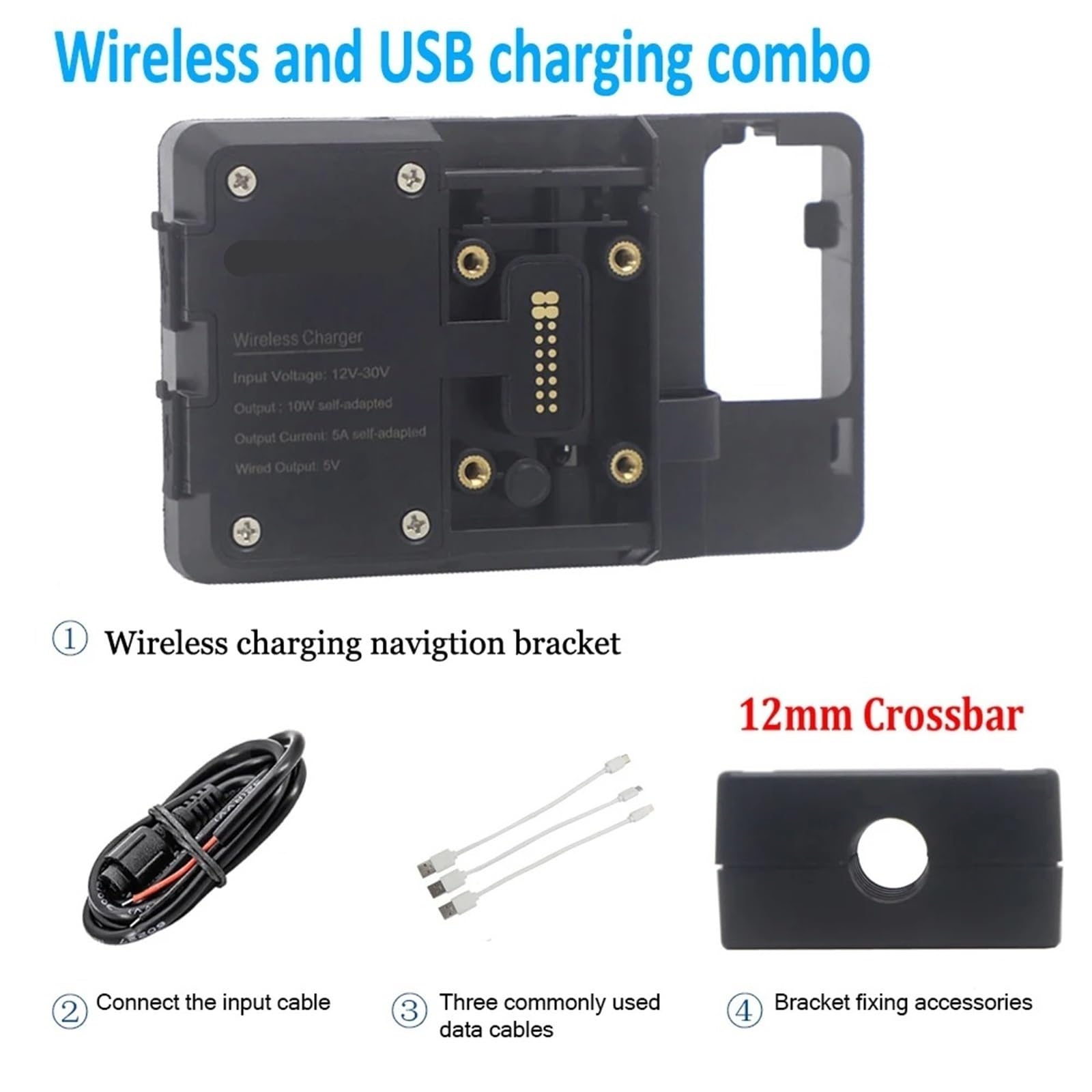 Navigationshalterung Für Forza NSS750 NSS 750 2021 12mm / 22mm Motorrad Handy GPS Halterung Drahtlose Ladestation Navigation Halterung Bord(Wireless 12mm Clip) von Sqnbra