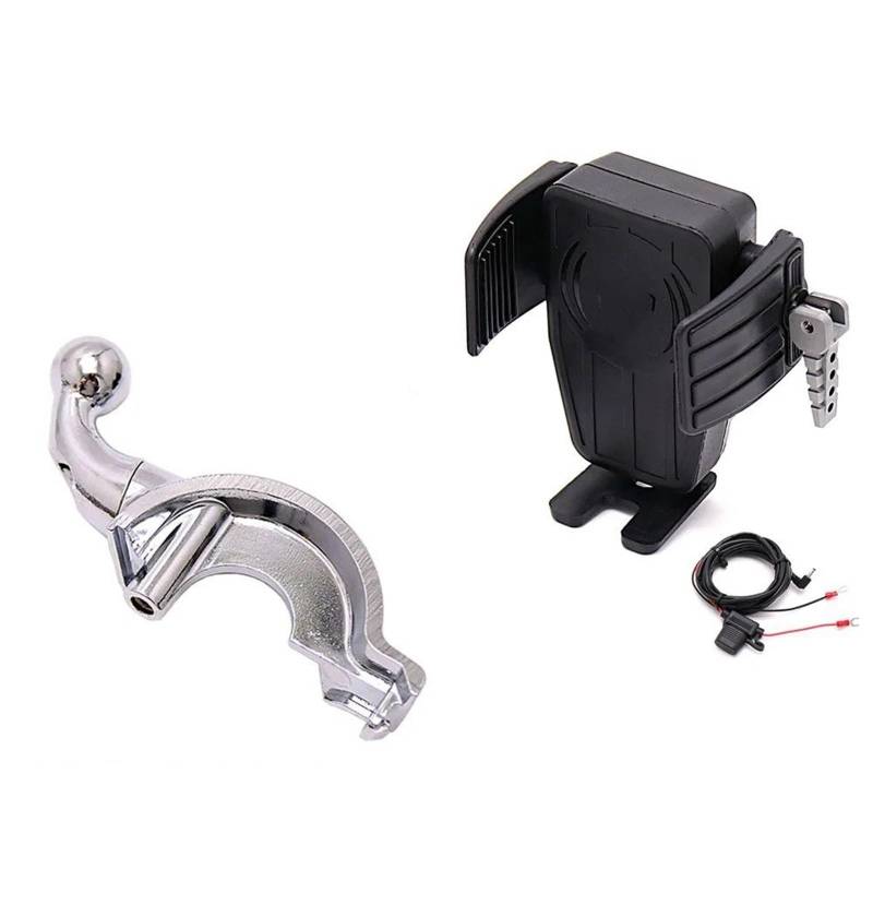 Navigationshalterung Für Gold Wing GL 1800 F6B DCT GL1800 2018 2019 2020 2021 Motorrad GPS Telefon Halter Barsch Halterung Drahtlose Ladegerät Navigation Halterung(AB) von Sqnbra