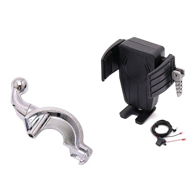 Navigationshalterung Für Goldwing GL 1800 F6B GL1800 DCT 2018 2019 2020 2021 Motorrad GPS Telefon Halter Drahtlose Lade Navigation Halterung(AB) von Sqnbra