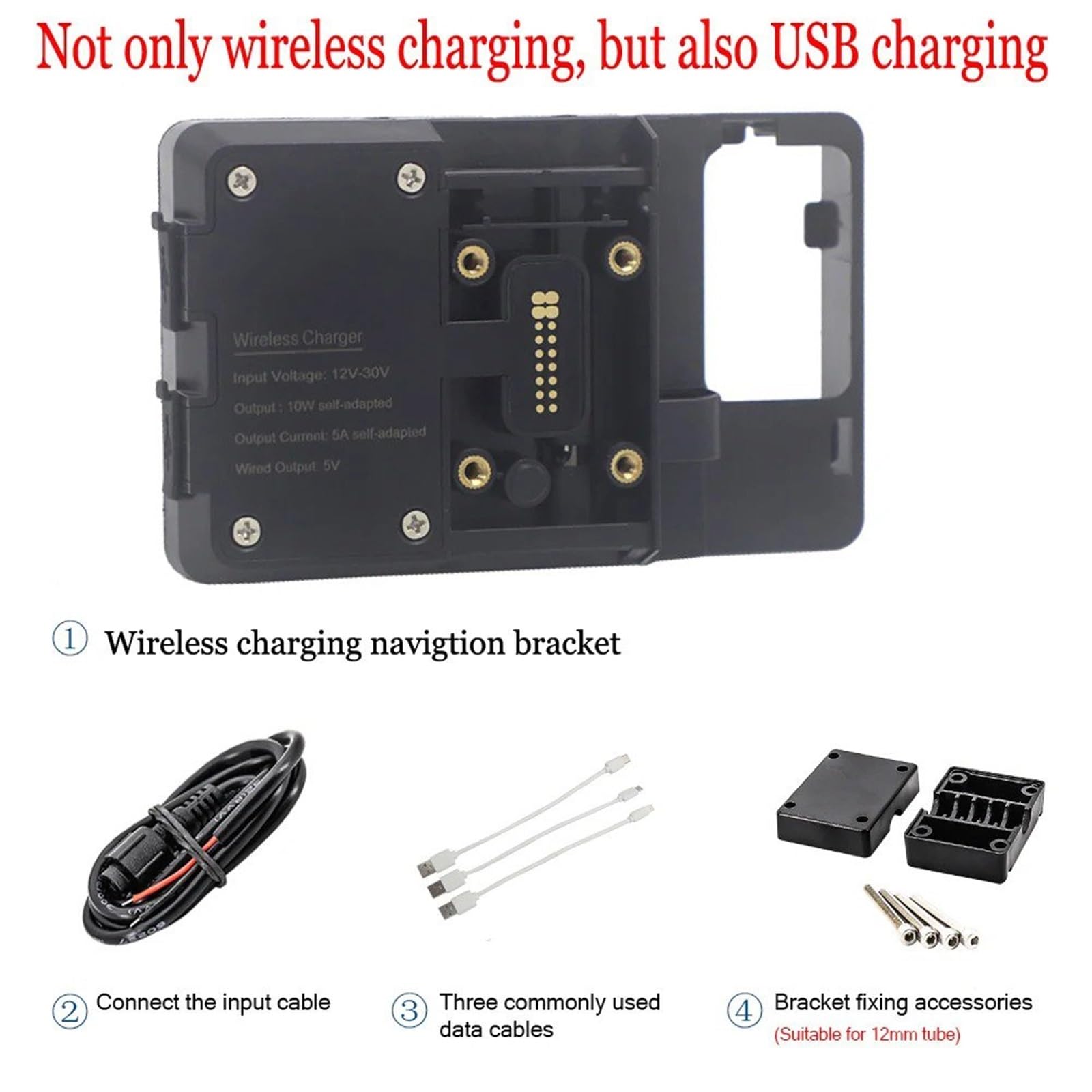 Navigationshalterung Für TENERE 660 Tenere660 XT660Z XT 660 Z Motorrad Handy GPS Halterung Navigation Halterung USB Drahtlose Ladestation(Wireless Charging) von Sqnbra