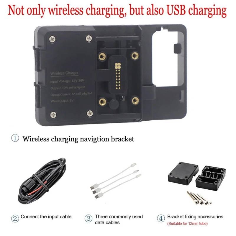 Navigationshalterung Für TENERE 660 Tenere660 XT660Z XT 660 Z Motorrad Handy GPS Halterung Navigation Halterung USB Drahtlose Ladestation(Wireless Charging) von Sqnbra