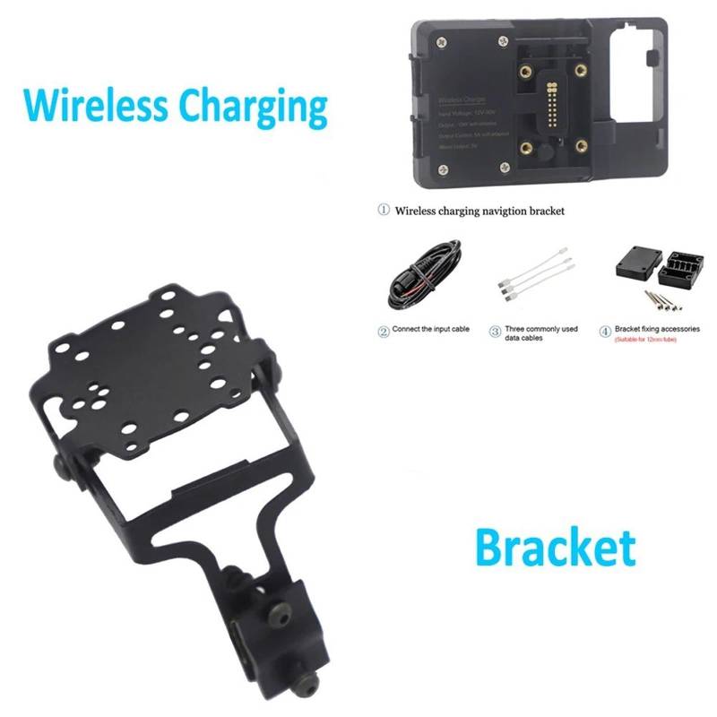 Navigationshalterung Für TENERE 660 Tenere660 XT660Z XT 660 Z Motorrad Handy GPS Halterung Navigation Halterung USB Drahtlose Ladestation(Wireless and Bracket) von Sqnbra