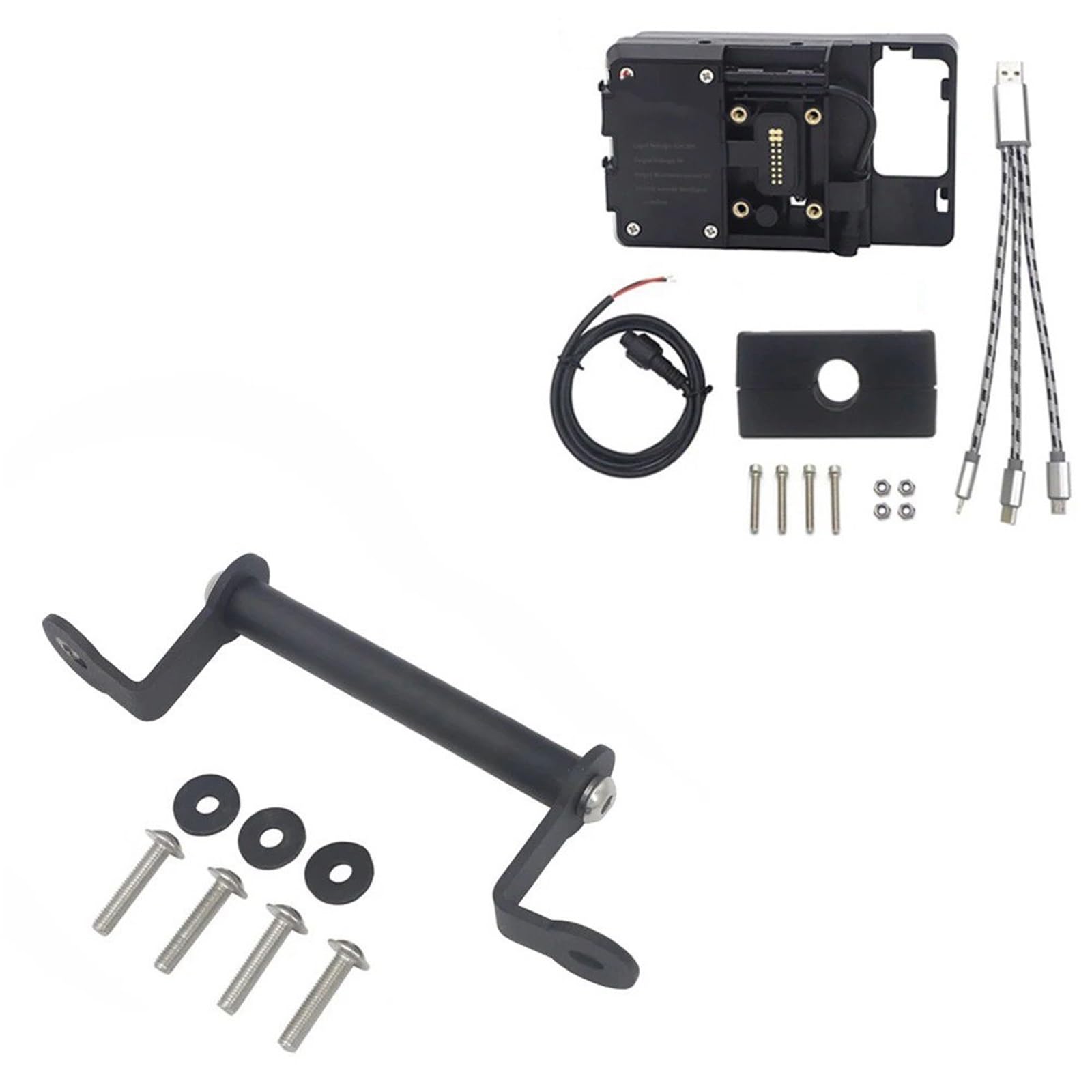 Navigationshalterung Für TRACER700 Für Tracer 700 2020 2021 Motorrad Ständer Halter Handy GPS USB Drahtlose Lade Navigation Halterung(USB 12mm Stand) von Sqnbra