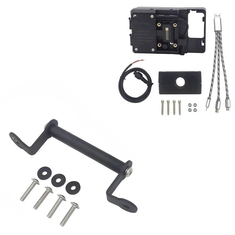 Navigationshalterung Für TRACER700 Für Tracer 700 2020 2021 Motorrad Ständer Halter Handy GPS USB Drahtlose Lade Navigation Halterung(USB 12mm Stand) von Sqnbra