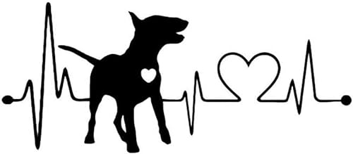 Schwarzer Autoaufkleber Bullterrier Hund Elektrokardiogramm Auto Karosserie Fenster Aufkleber Decal Dekoration Merchandise Produkte von SquarezhenBo